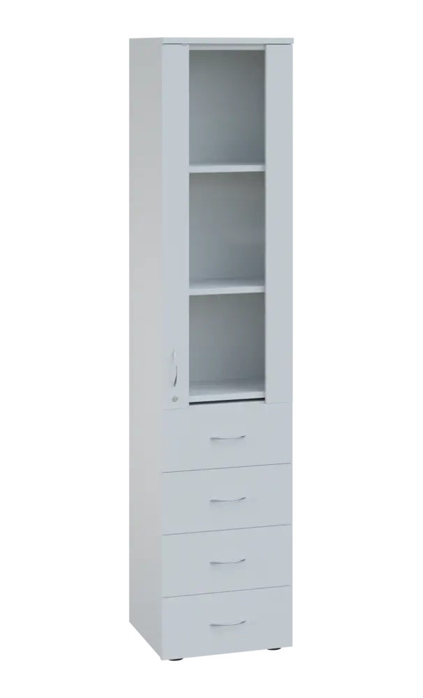 LE - 44 skříň léková prosklená, pravá, bílá